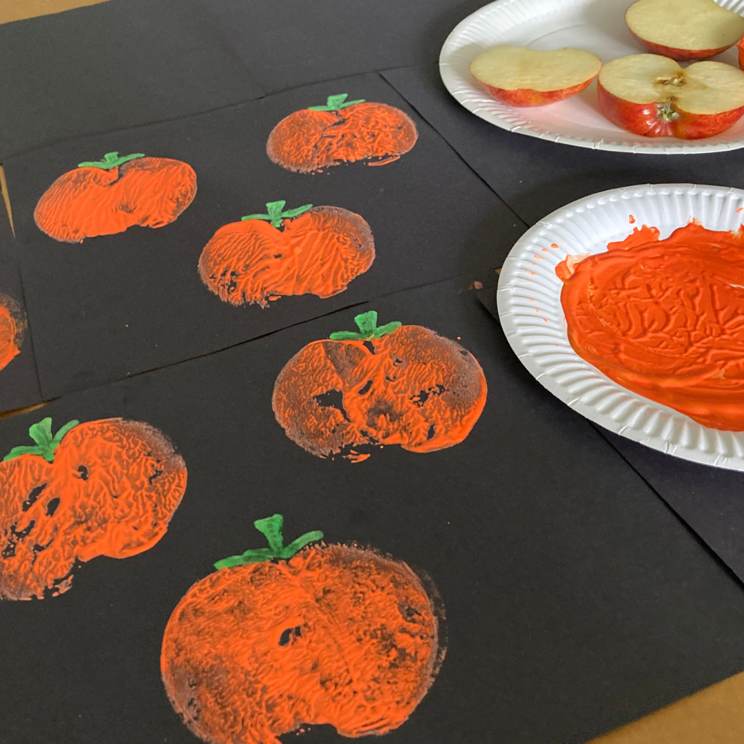 Apple Print Pumpkins